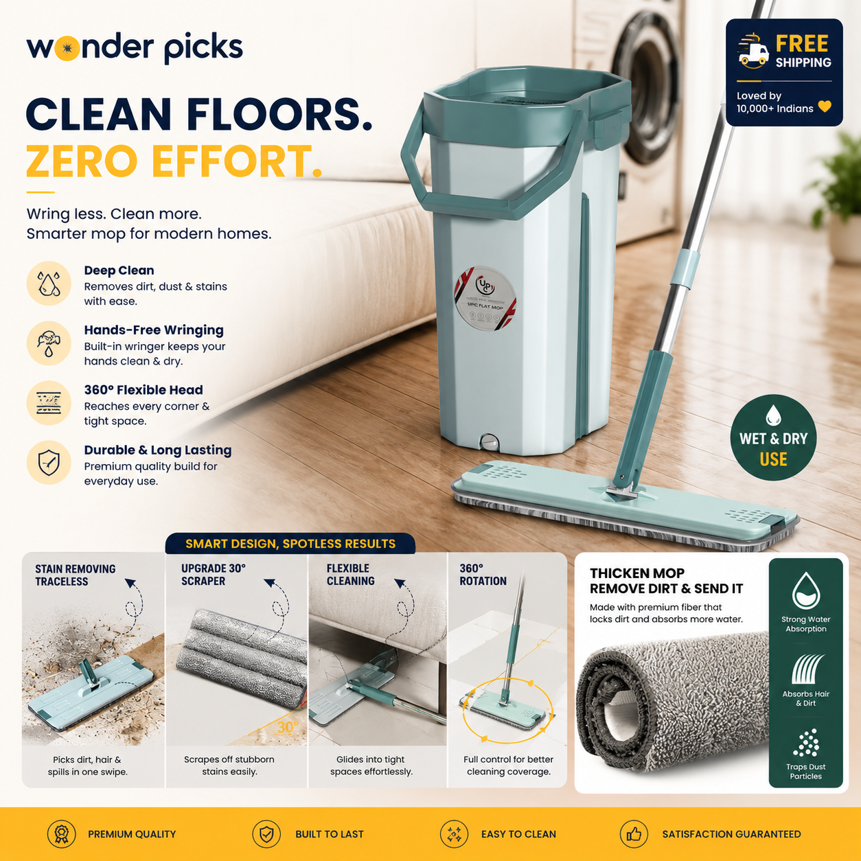 AquaSweep™ - 360° Rotating Microfiber mop