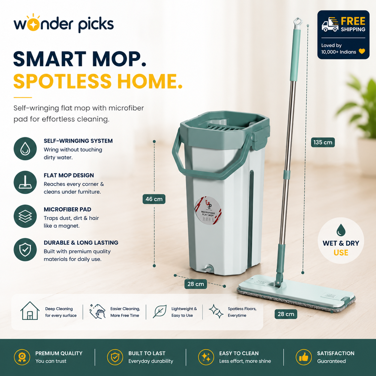 AquaSweep™ - 360° Rotating Microfiber mop