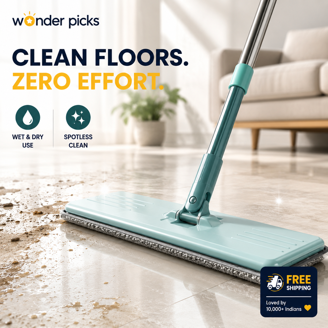 AquaSweep™ - 360° Rotating Microfiber mop