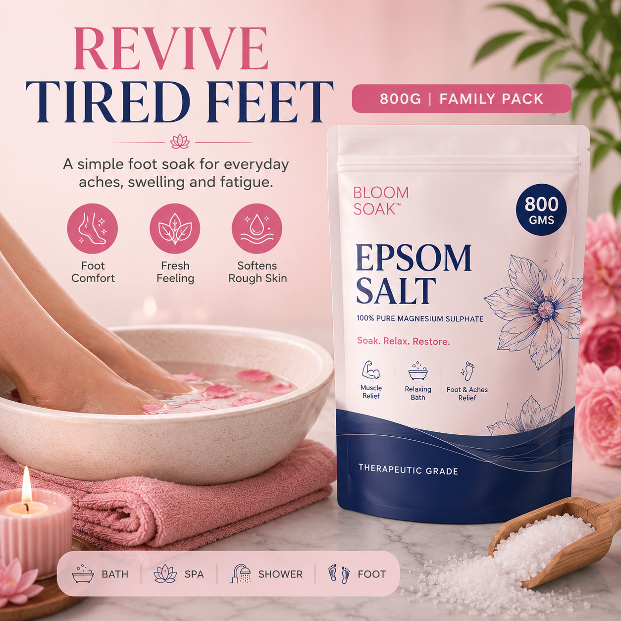 Bloom Soak™ - Epsom Salt For Pain Relief & Relaxation