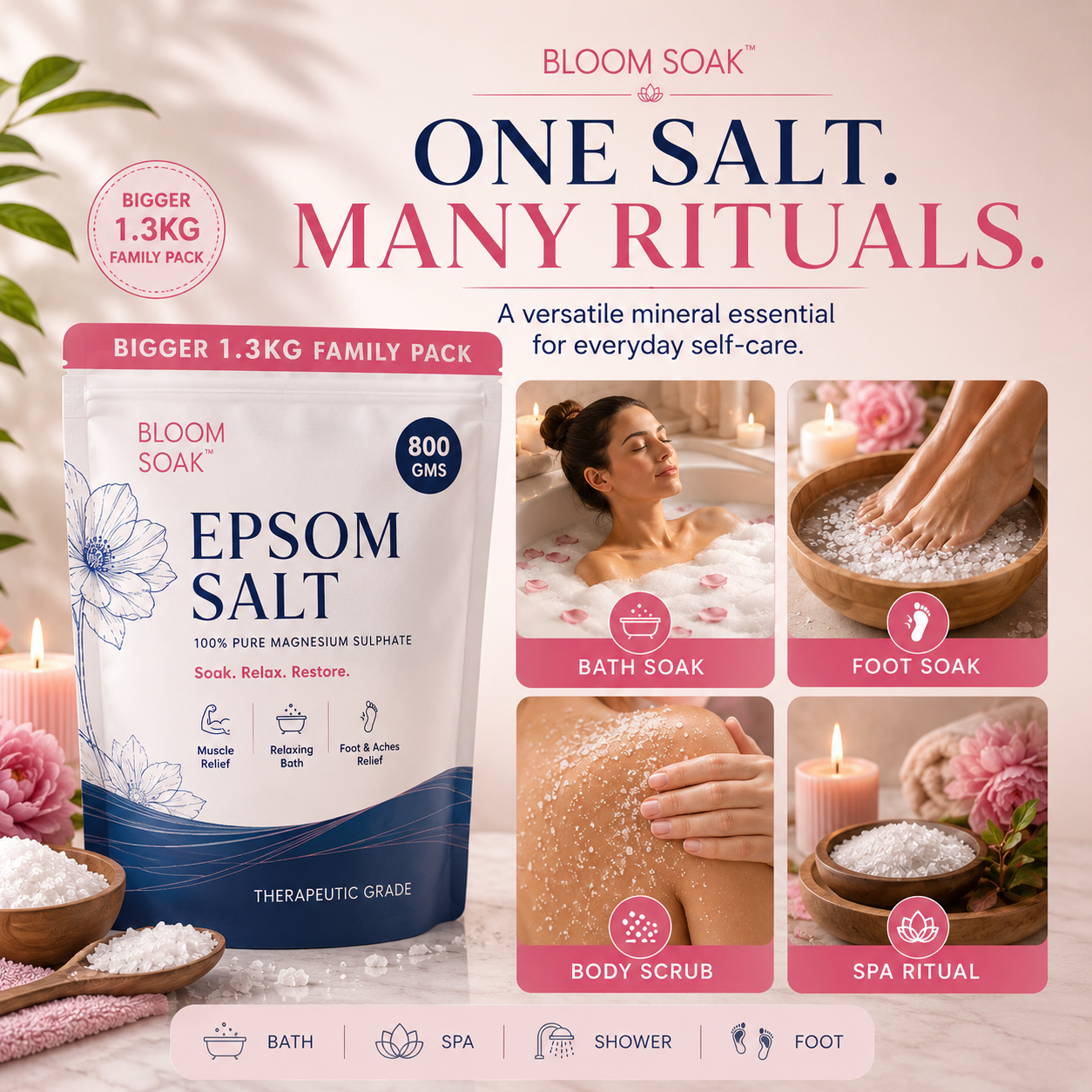 Bloom Soak™ - Epsom Salt For Pain Relief & Relaxation