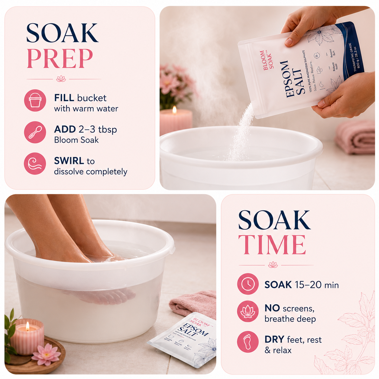 Bloom Soak™ - Epsom Salt For Pain Relief & Relaxation